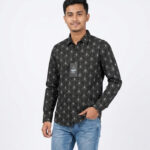 Men's Black Star Pattern Casual Shirt