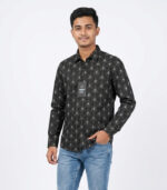 Men's Black Star Pattern Casual Shirt