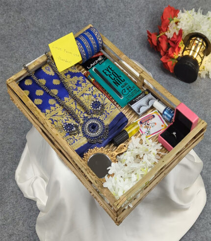 Premium Silk Katan Saree Combo Set - Blue