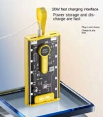 Transparent 66W High-Speed Power Bank – 20000mAh, PD 22W
