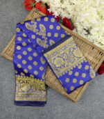 Premium Silk Katan Saree Combo Set - Blue