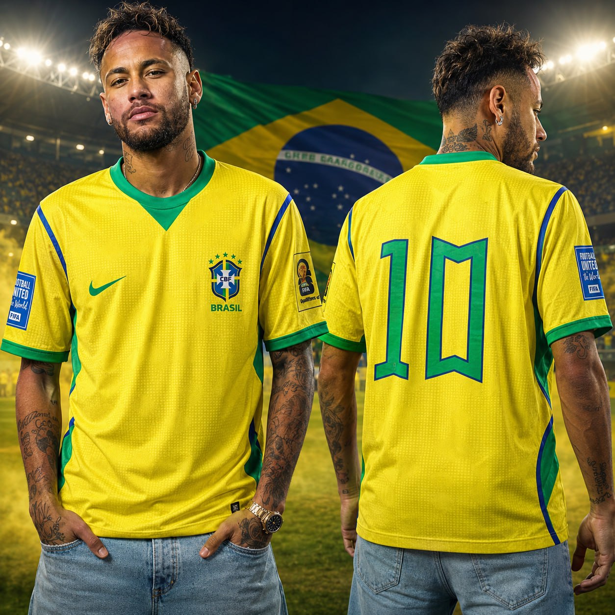 Code: 4963 Brazil National Football Team Home Jersey